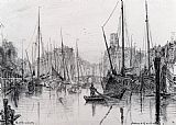 Moored Boats In Rotterdam